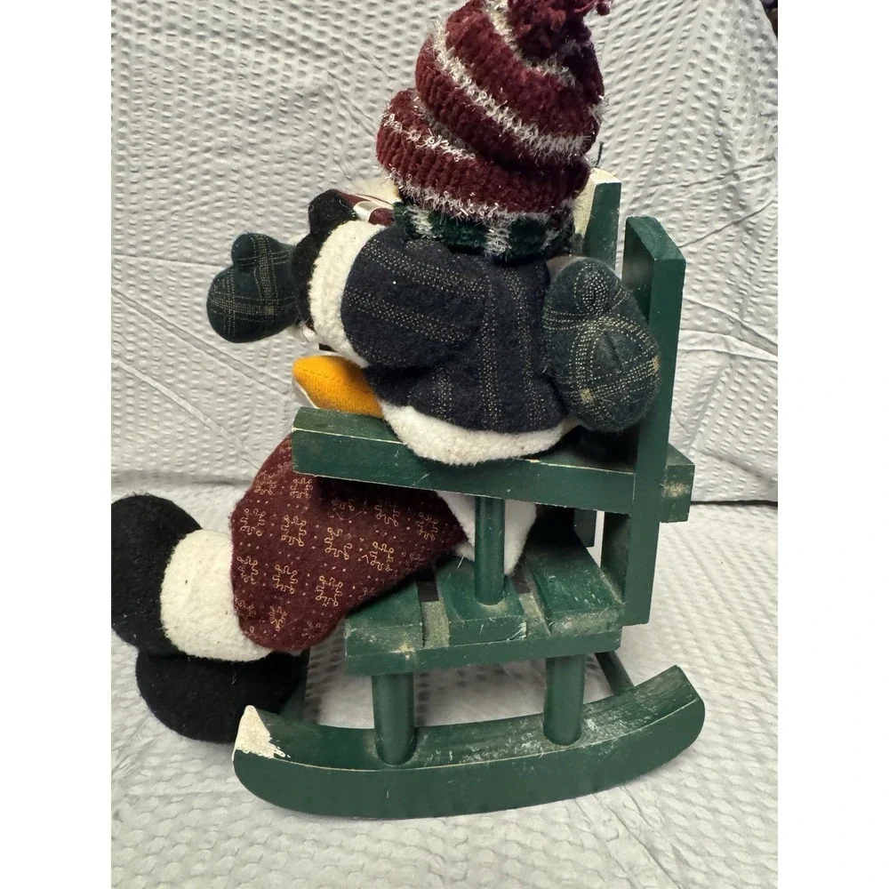 Santa And Penguin Sitting On A Rocker. 7 X‎ 11 X 8 Centerpiece Or Decor